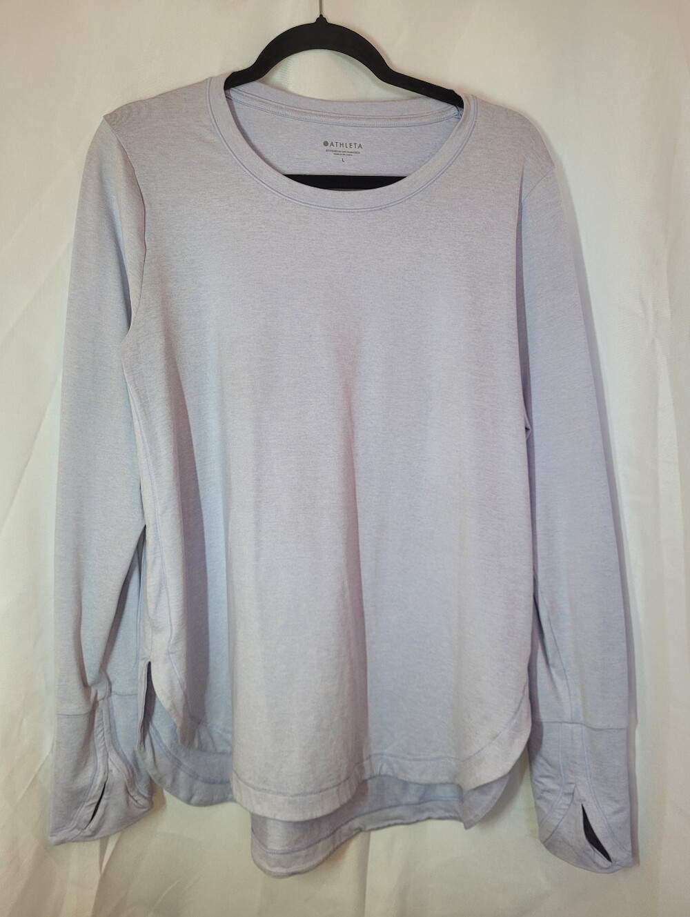 Athleta Women's Lavender Long-Sleeve Crew Neck Pullover Running Shirt Large